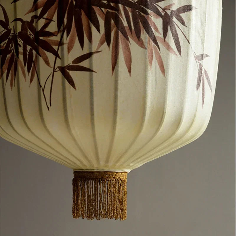 lustre en tissu rétro pour décoration de restaurant et balcon - vue 4 sur 18