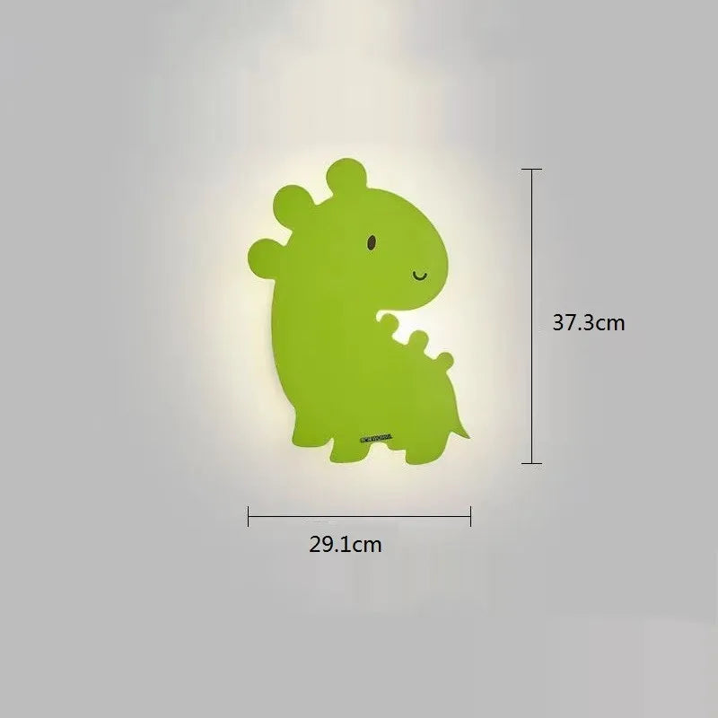 applique murale led dessin animé baleine lapin dinosaure pour enfants - vue 4 sur 8