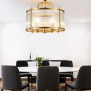 lustre de luxe moderne en cuivre doré avec éclairage led