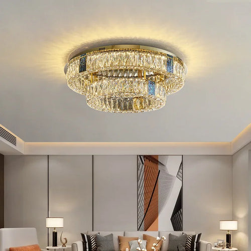 plafonnier en cristal de luxe à led pour décoration intérieure - vue 5 sur 15