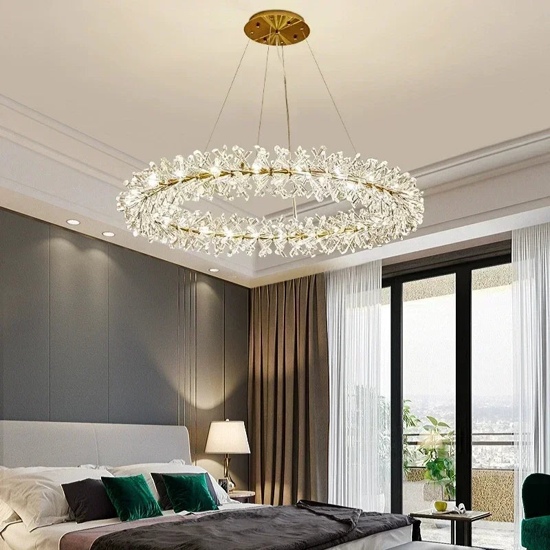suspension moderne en cristal transparent pour décoration intérieure - vue 9 sur 13