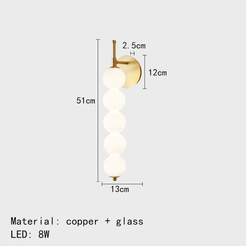 Applique murale design boules en verre blanc - vue 13 sur 12