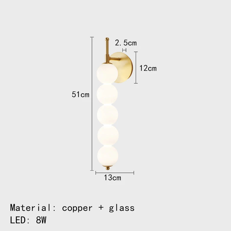 Applique murale design boules en verre blanc - vue 12 sur 12