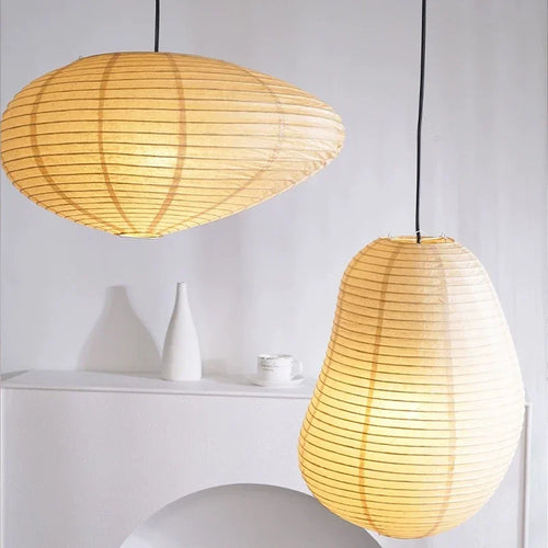 lustre wabi sabi style japonais isamu noguchi led décoratif - vue 3 sur 9