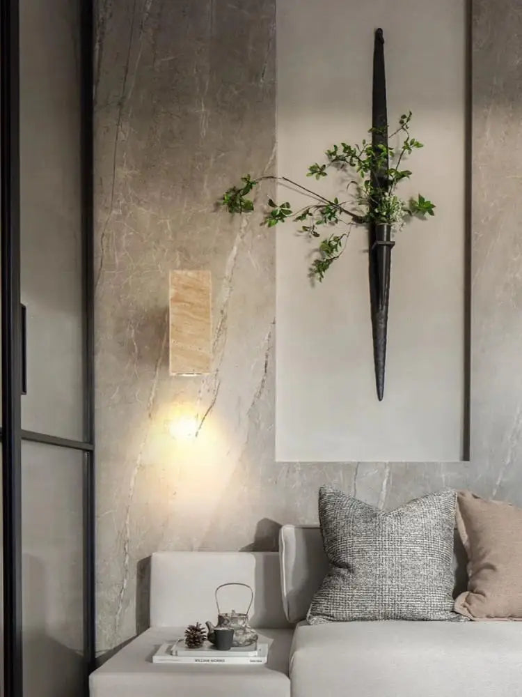 applique murale en marbre wabi sabi à led pour décoration intérieure - vue 4 sur 10