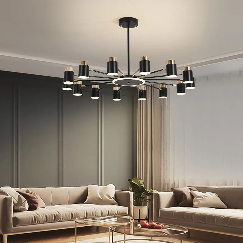 lustre led rotatif en métal avec 3 gradations suspendues - vue 1 sur 11