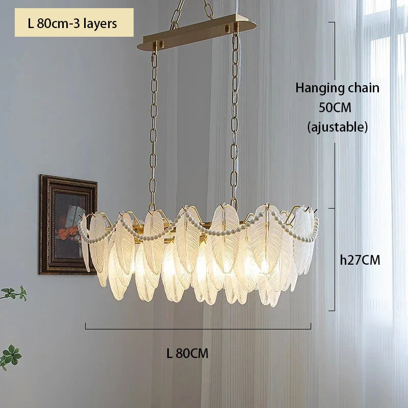 plafonnier de luxe en verre et plumes pour un éclairage décoratif intérieur - vue 9 sur 11