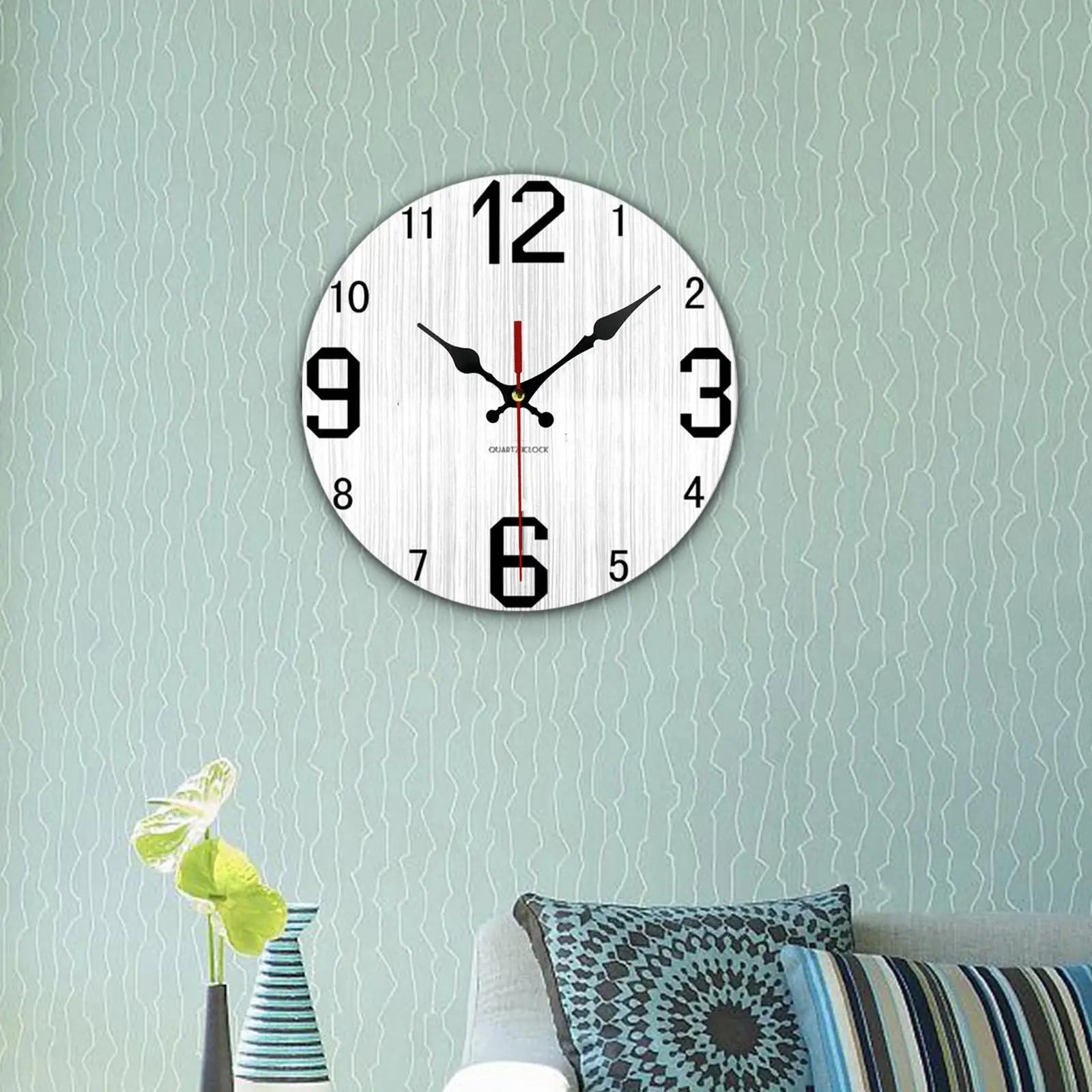 horloge murale en bois style européen silencieuse pour bureau et école - vue 7 sur 11