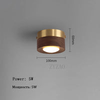 plafonniers en noyer et frêne led pour éclairage décoratif