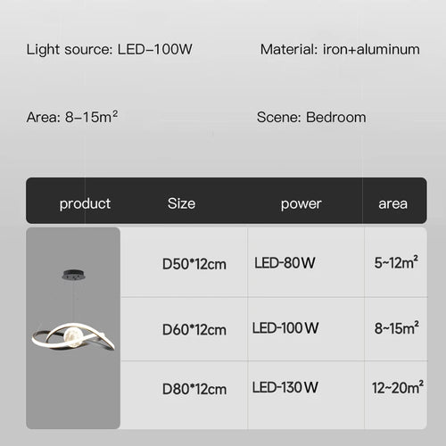 suspension led moderne style art noir pour intérieur - vue 6 sur 12