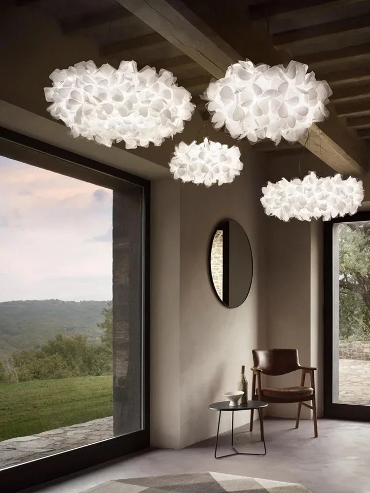 Italy Petal Lustre Led Chandelier Ceiling Pendant Lamps Suspension Hanging Light Fixture Indoor - vue 6 sur 12