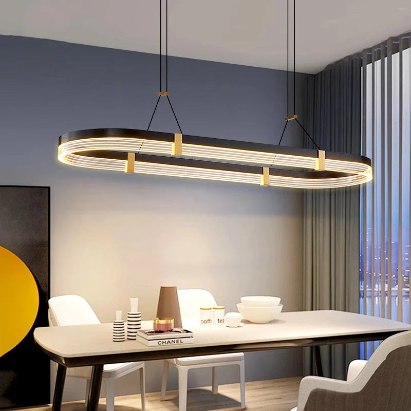 lustre moderne led pour éclairage intérieur suspension plafonnier - vue 6 sur 7