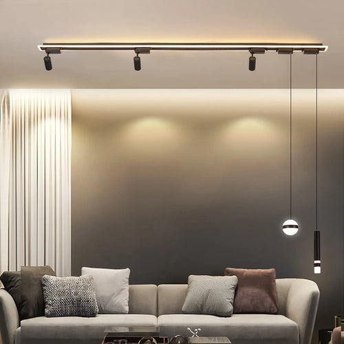 suspension acrylique moderne avec lumière led design épuré - vue 3 sur 17