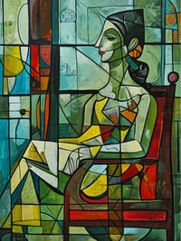 peinture abstraite 5D femme style picasso kit broderie diamant