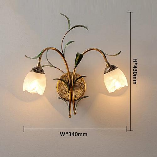 Applique murale style rétro bronze fleur