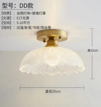 plafonnier led nordique vintage en verre pour intérieur moderne - vue 14 sur 18