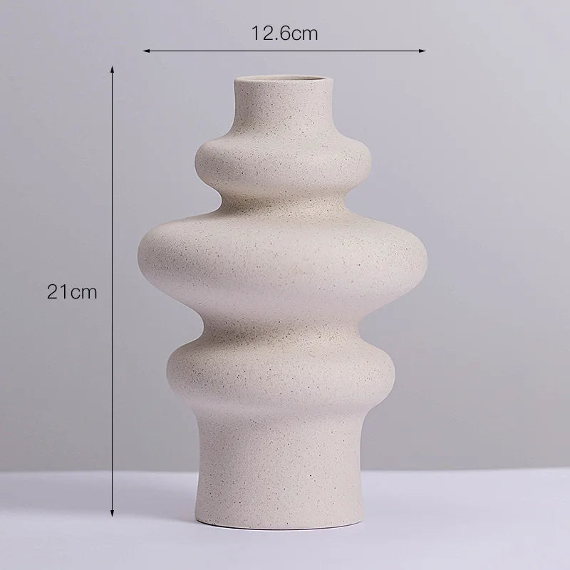 vase moderne en céramique décoration en spirale pour fleurs - vue 4 sur 6