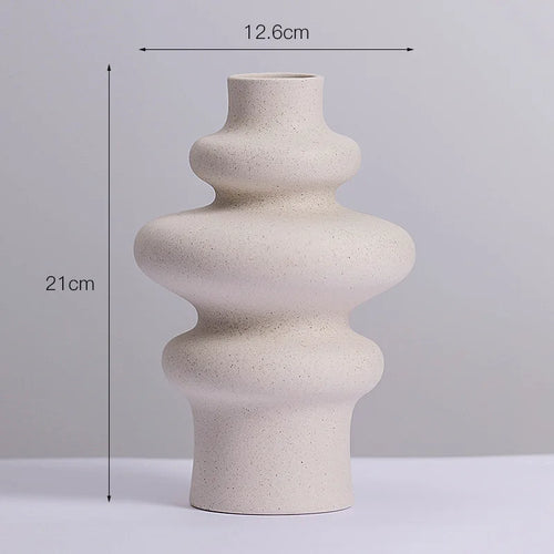 vase en céramique moderne décoration spirale pot à fleurs - vue 7 sur 6