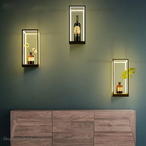applique murale moderne minimaliste cube créative intérieur déco lumineuse - vue 3 sur 8
