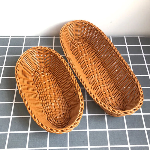 paniers ovales imitation rotin pour fruits et aliments - vue 4 sur 8