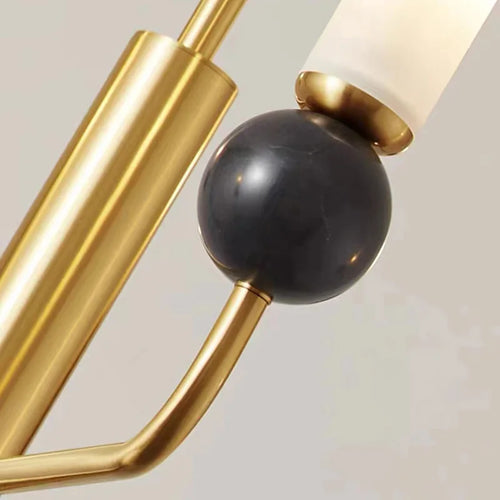 lustre simple et moderne en laiton avec boule en acrylique - vue 7 sur 16
