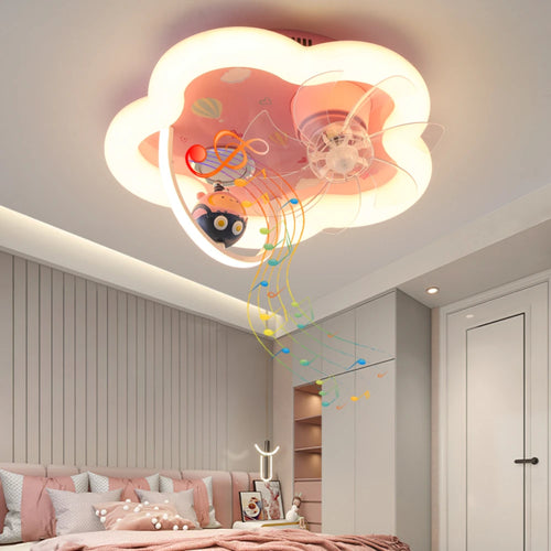 plafonnier led astronaute avec ventilateur et musique bluetooth - vue 3 sur 9