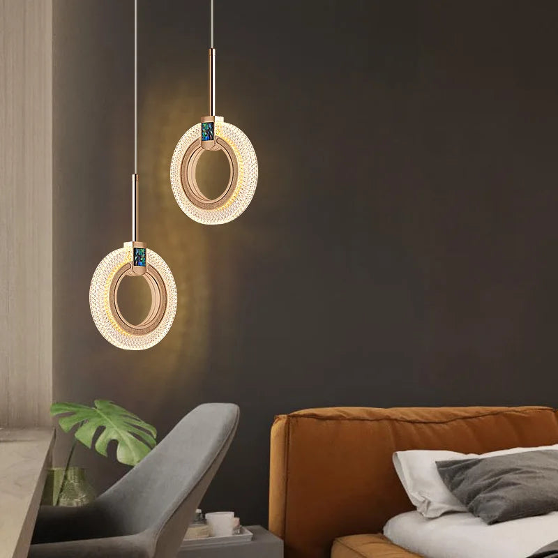 lustre led nordique décoration intérieure suspension - vue 4 sur 16
