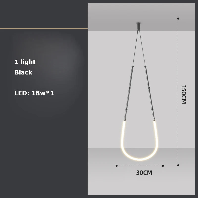 lustre art déco en métal noir avec éclairage led - vue 7 sur 16