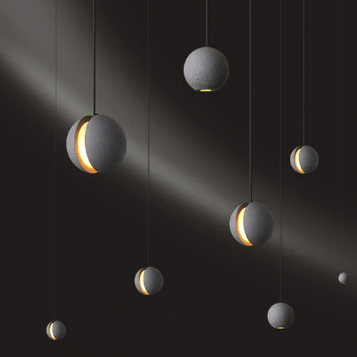 lustre moderne nordique led créatif design lune planète - vue 3 sur 14