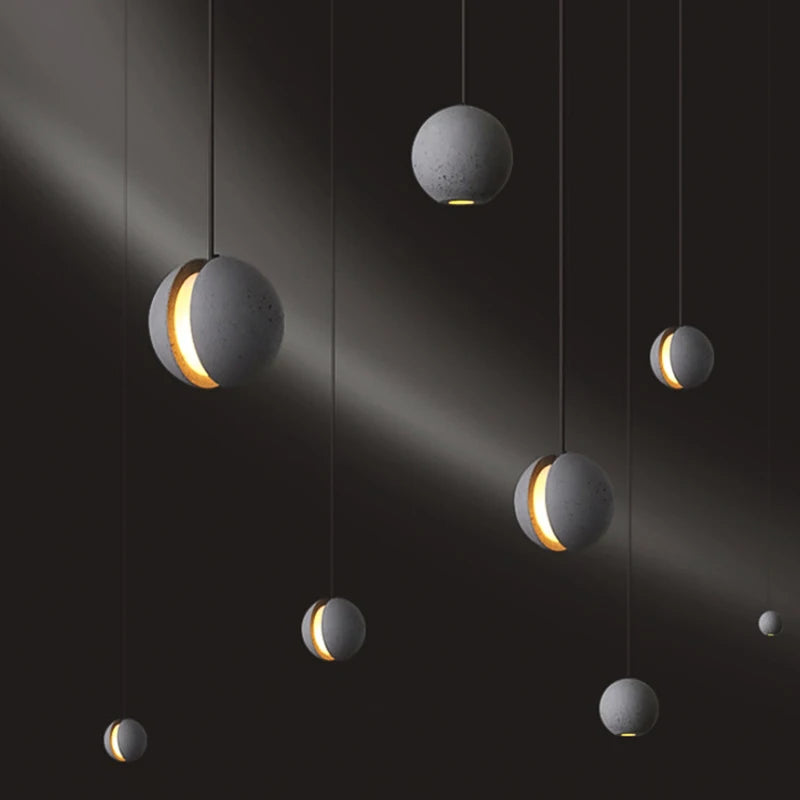 lustre moderne nordique led créatif design lune planète - vue 3 sur 14