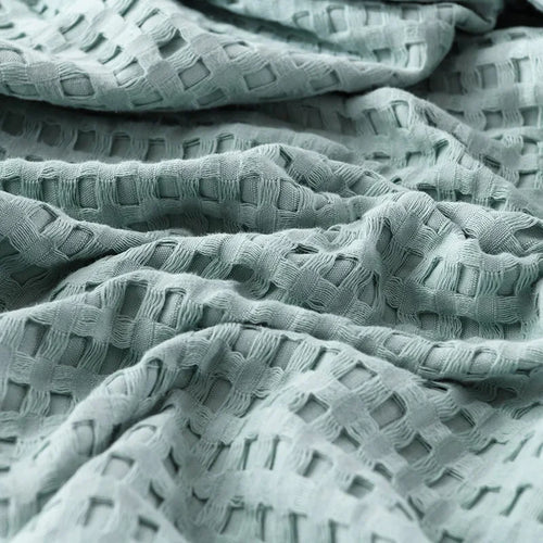 Plaid coton gaufré doux léger toutes saisons intérieur - vue 5 sur 7