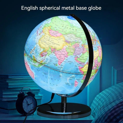 globe terrestre lumineux avec carte du monde éducative - vue 2 sur 10
