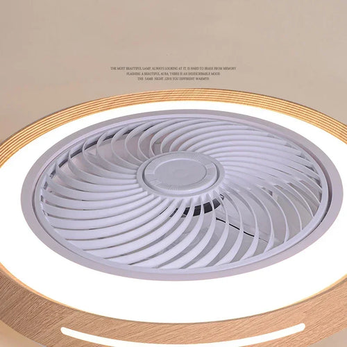 ventilateur électrique moderne en bois avec lumière led à distance - vue 7 sur 7