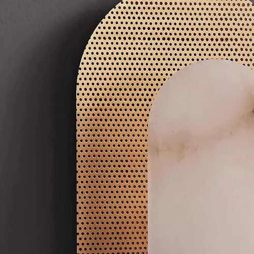 applique murale en marbre naturel ellipse art déco 3000k - vue 7 sur 8
