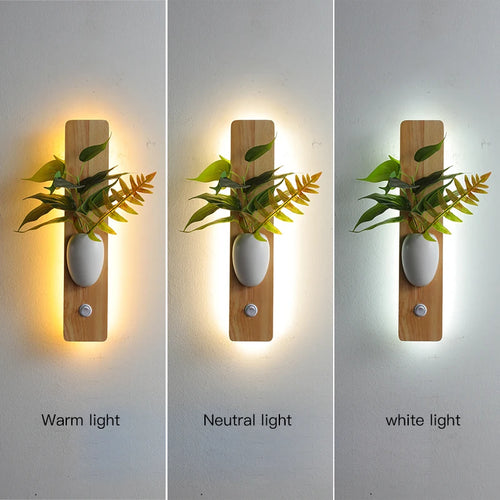 applique murale led en bois pour intérieur décoratif 2023 - vue 6 sur 8