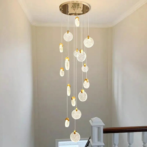 lustre moderne à LED pour escalier et duplex intérieur - vue 5 sur 12