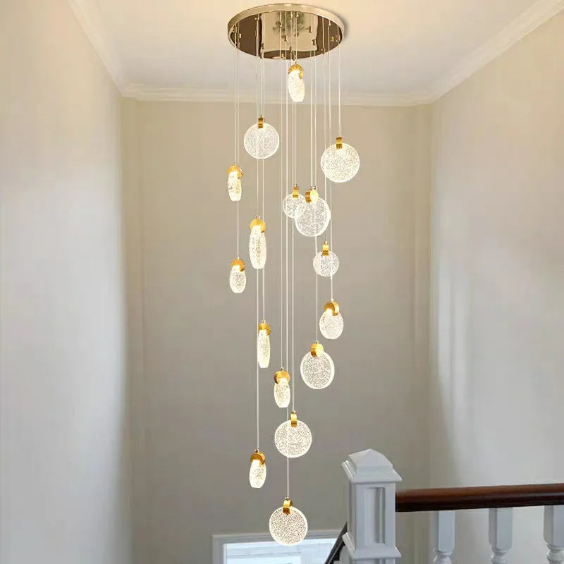 lustre moderne à LED pour escalier et duplex intérieur - vue 4 sur 12