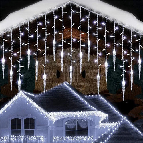 décorations lumineuses de noël pour fenêtres avec 8 modes clignotants - vue 6 sur 12