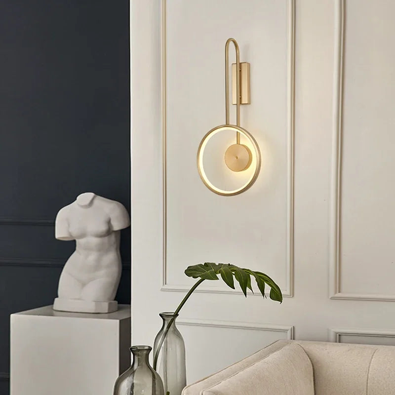 Light Luxury Bedroom Wall Light, Fashionable and Simple LED Living Room Background Wall Light, Bedside Lamp, Stair Light - vue 4 sur 8
