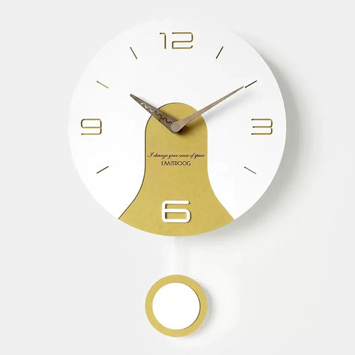 horloge murale silencieuse en bois massif design créatif - vue 9 sur 11