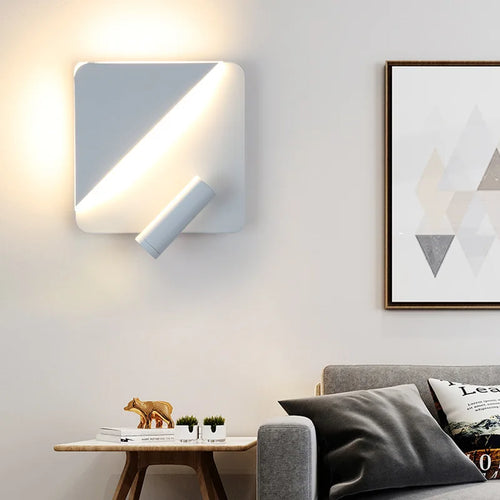 applique murale moderne avec interrupteur design rétroéclairage rotatif - vue 3 sur 11