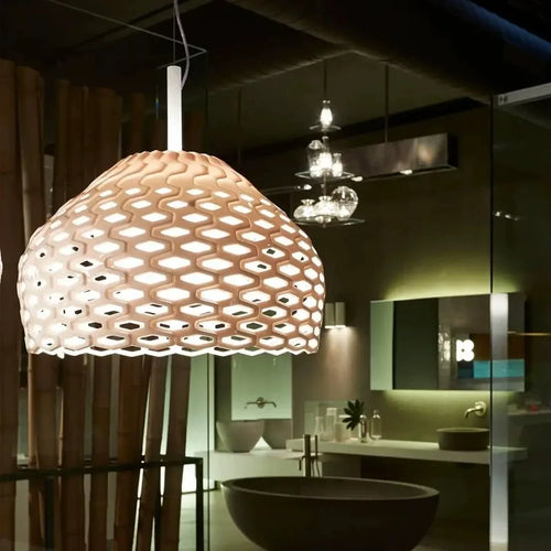 Italy Design Pendan Lamp Hollow out Suspension Ceiling Light Hanging for Living Dining Room Kitchen Island - vue 6 sur 8