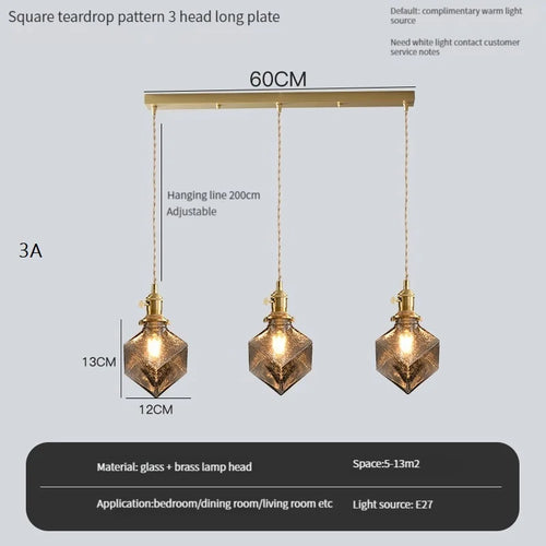 lustre vintage edison avec ombre en verre cristal pour bar loft - vue 10 sur 22