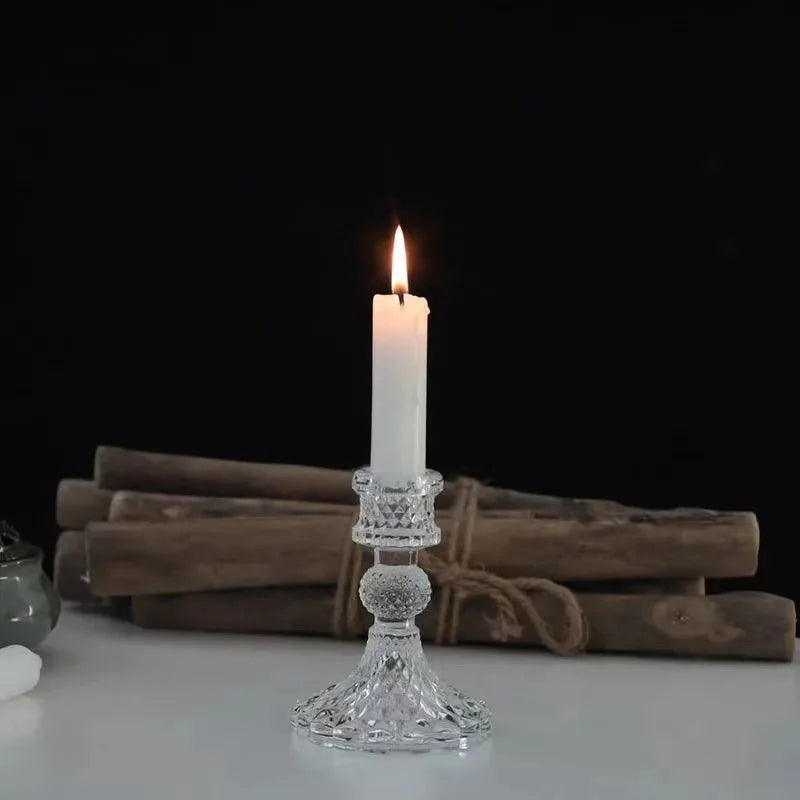 bougeoir en verre décoration nordique pour moments romantiques - vue 4 sur 6
