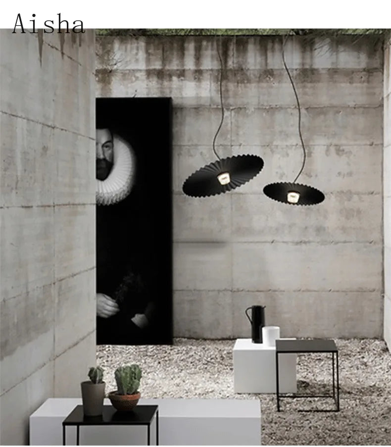 suspension art nordique plissée pour café restaurant et magasin - vue 5 sur 8