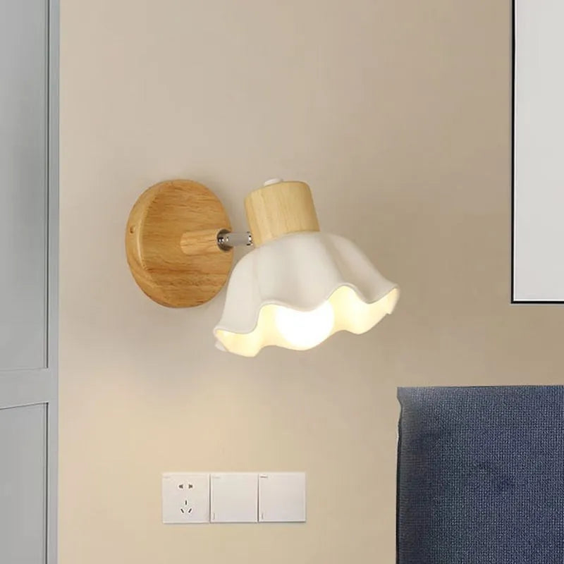 led nordique rotative bois céramique éclairage allée étude maison luminaire - vue 1 sur 9