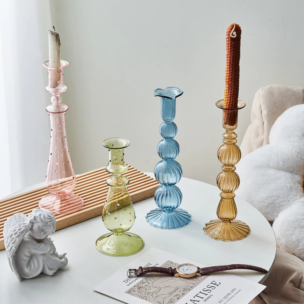 bougeoir en verre créatif pour décoration moderne et élégante - vue 4 sur 10