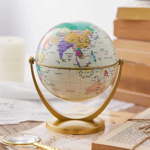 globe terrestre rétro rotatif pour apprendre la géographie - vue 3 sur 8