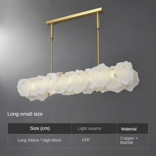 lustre en marbre naturel en cuivre pour décoration intérieure élégante - vue 9 sur 10