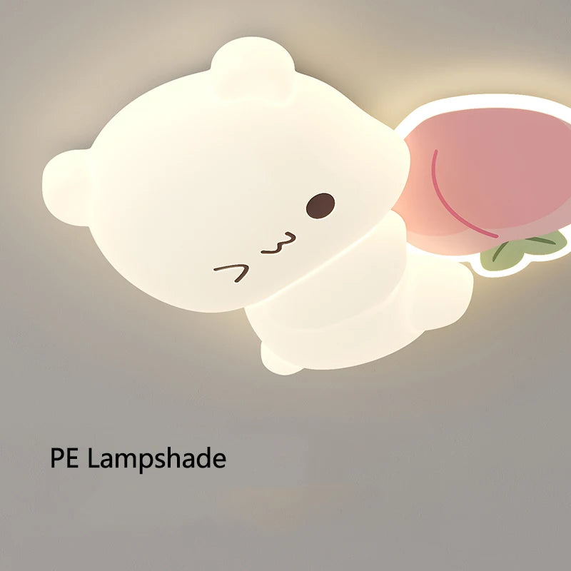 plafonnier led ours cartoon motif fruits pour enfants - vue 6 sur 12